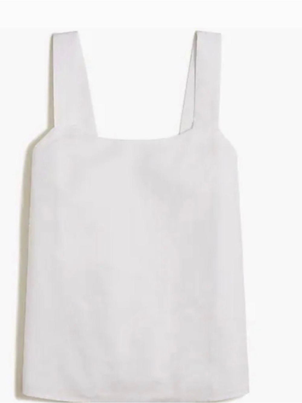 J. Crew White Linen Squareneck Top (side zipper)-NWT